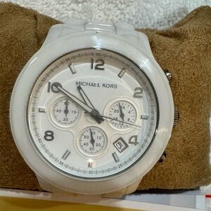 Michael Kors White Oversized Ceramic Watch MK-5163